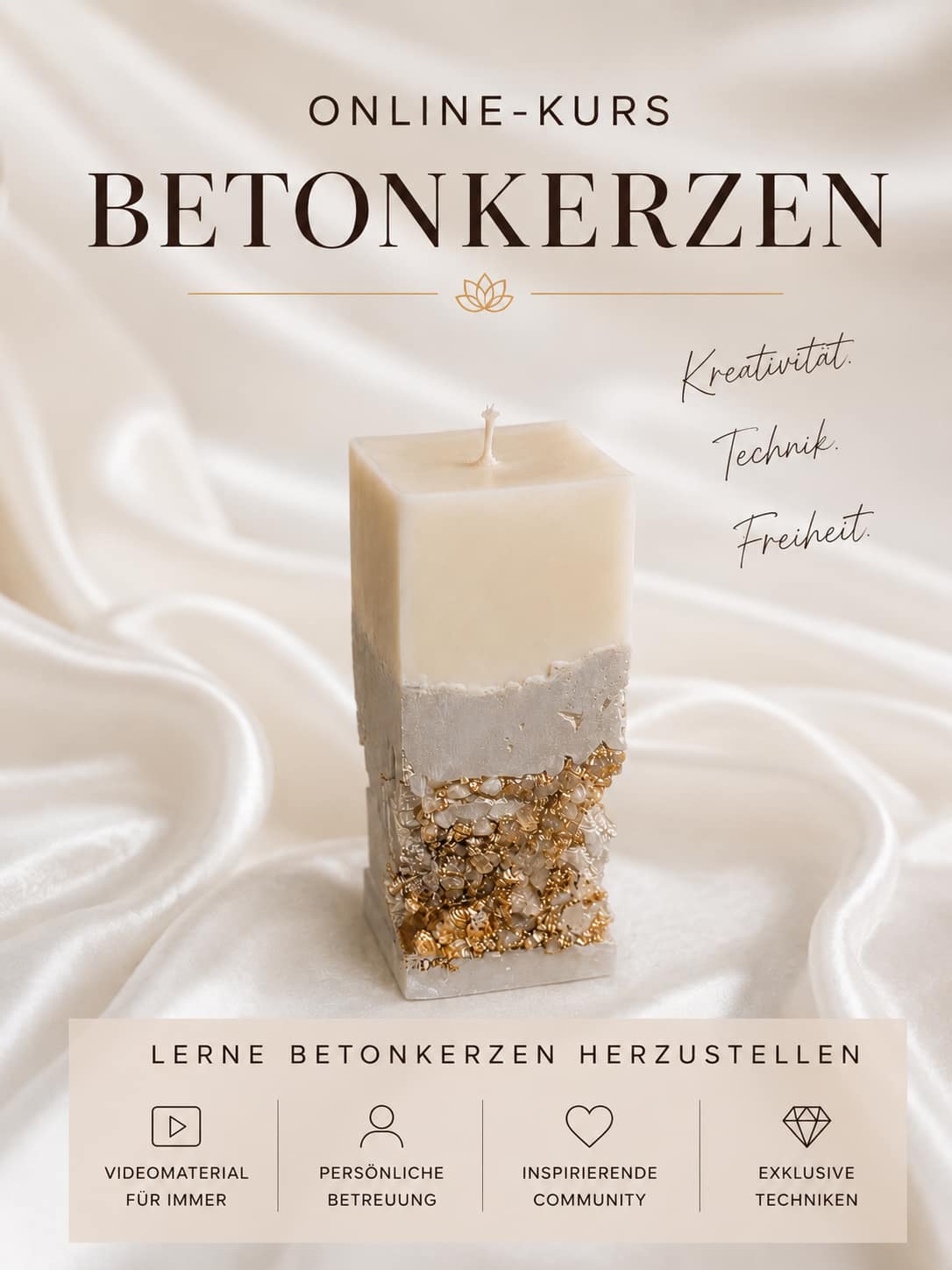 Online-Kurs Betonkerzen – Kerzenherstellung mit Mystic Paradise Online-Kurs Betonkerzen herstellen – Betonkerzen selber machen lernen mit Mystic Paradise
