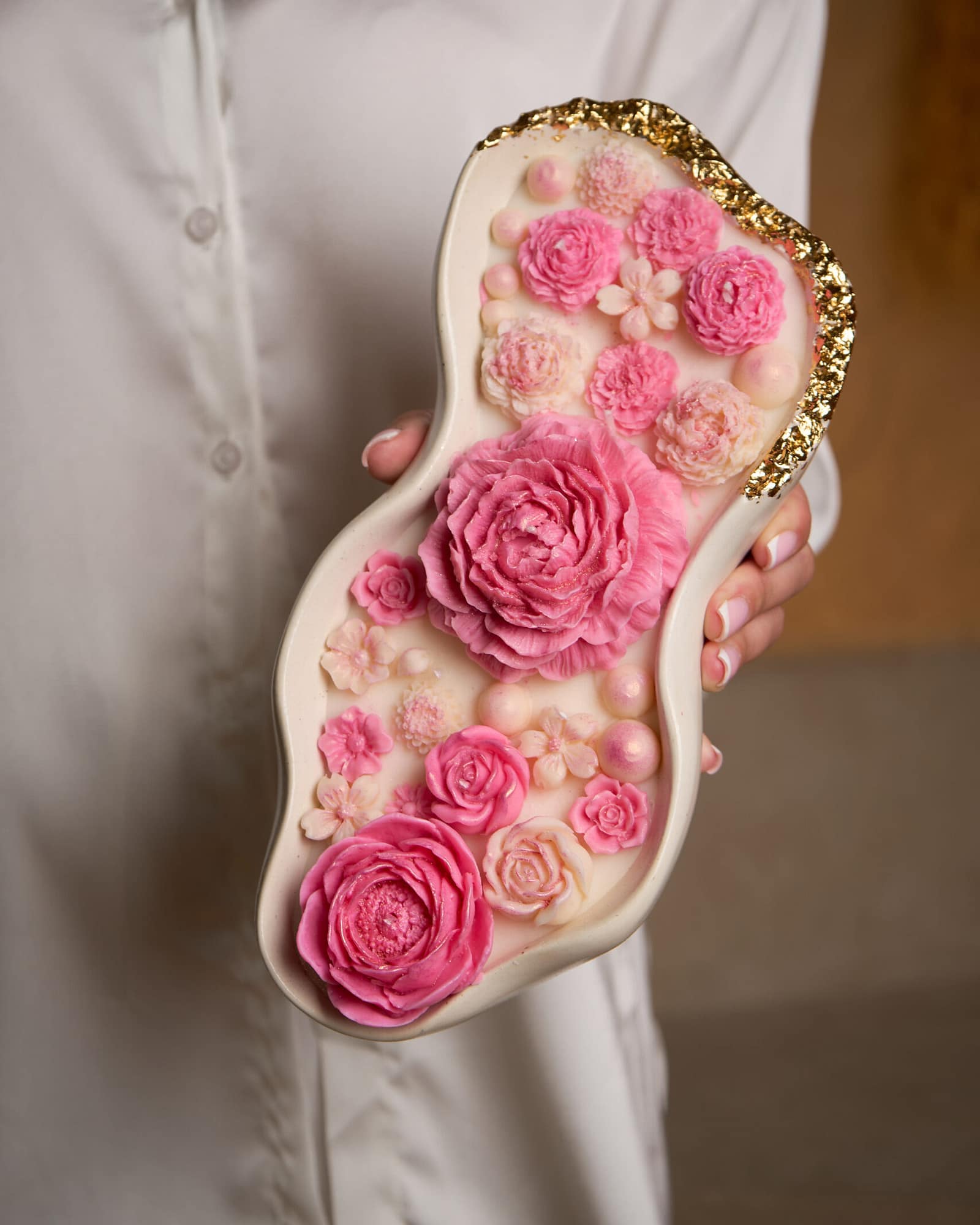 Kerzen гипсовая свеча с цветами