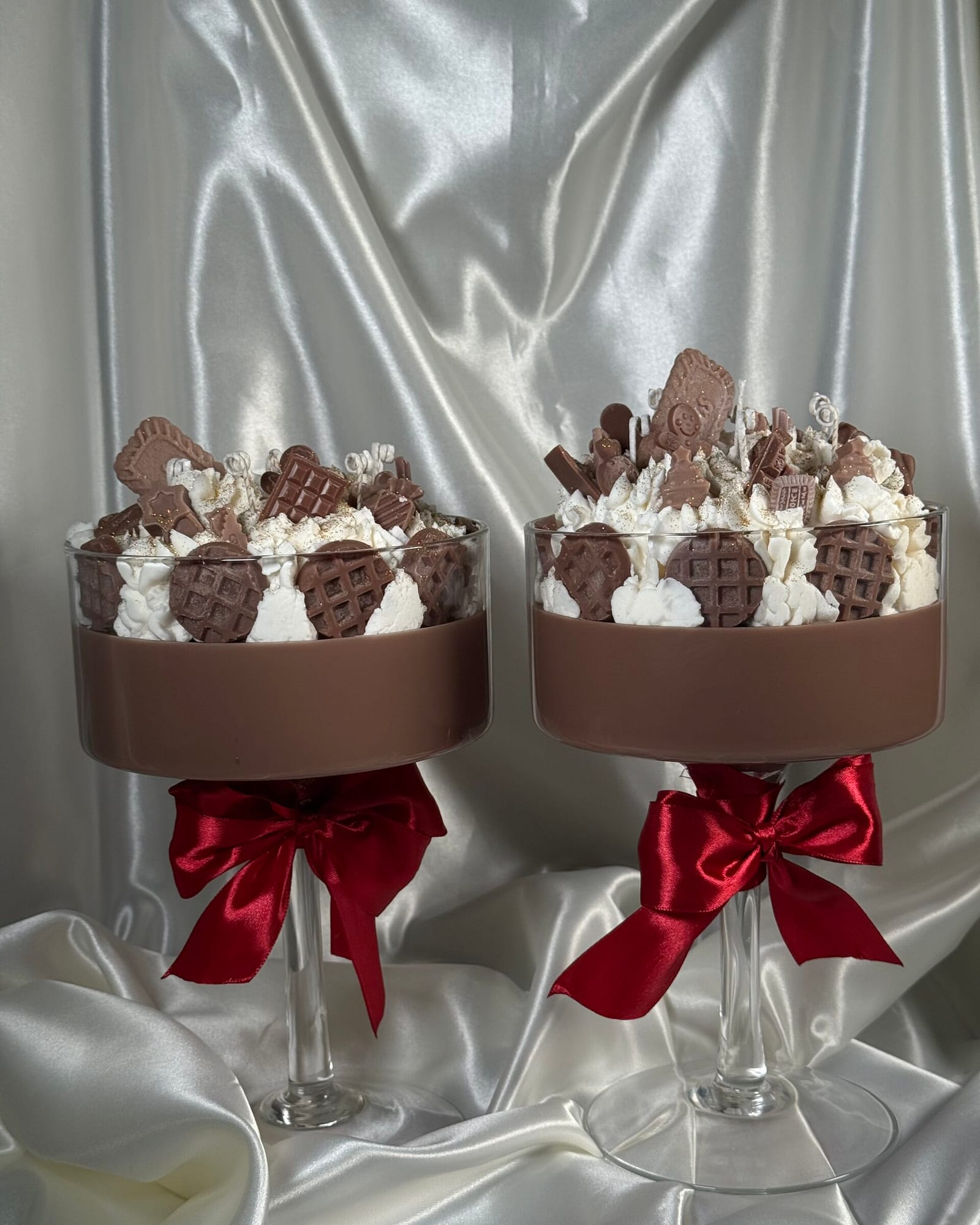 luxuriöse dessertkerze im glas – handgemacht aus oliven und sojawachs | schokoladenduft | verschiedene größen