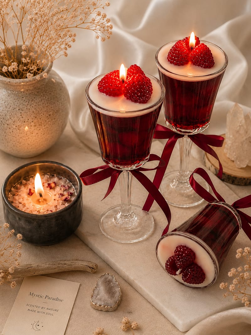 Kerzen Handmade Raspberry Candle ✨