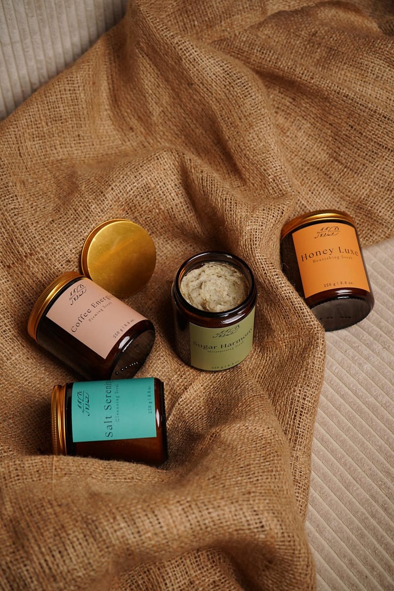 Naturprodukte whipped body scrub | handgemachtes zucker & salz peeling | vegane hautpflege